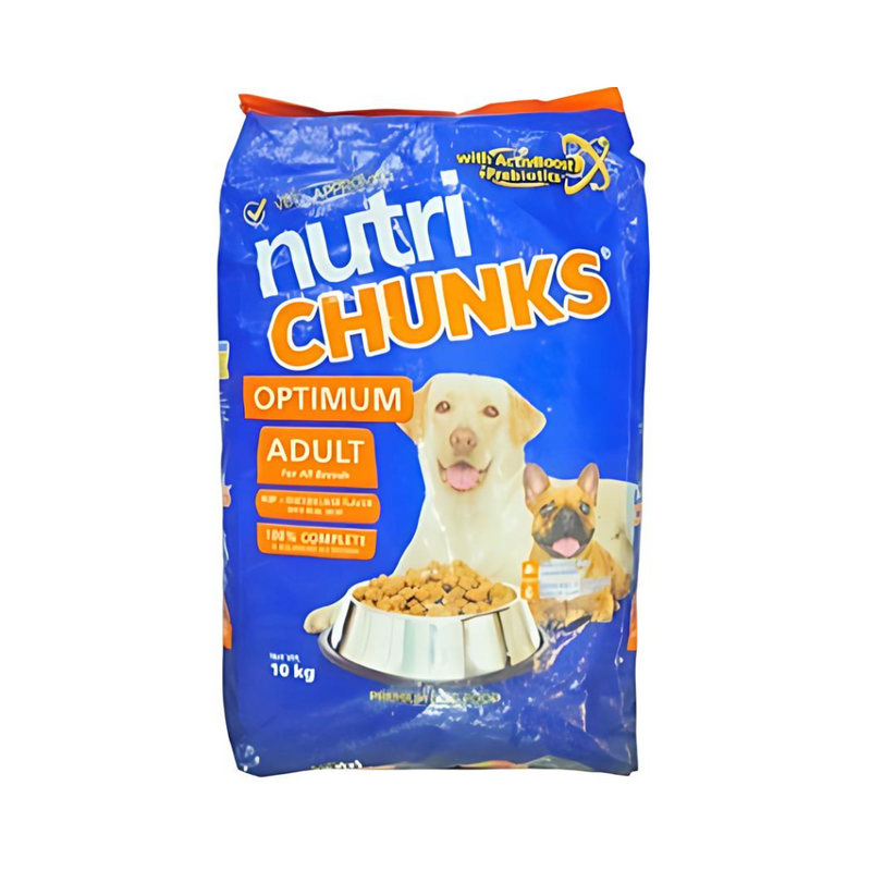 Nutri Chunks Optimum Adult Dog Food Beef + Chicken Liver Flavor 10kg