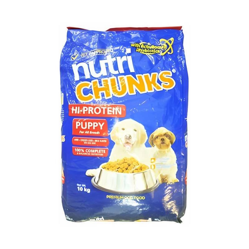 Nutri Chunks Hi-Protein Puppy Dog Food Lamb + Chicken + Milk Flavor 10kg