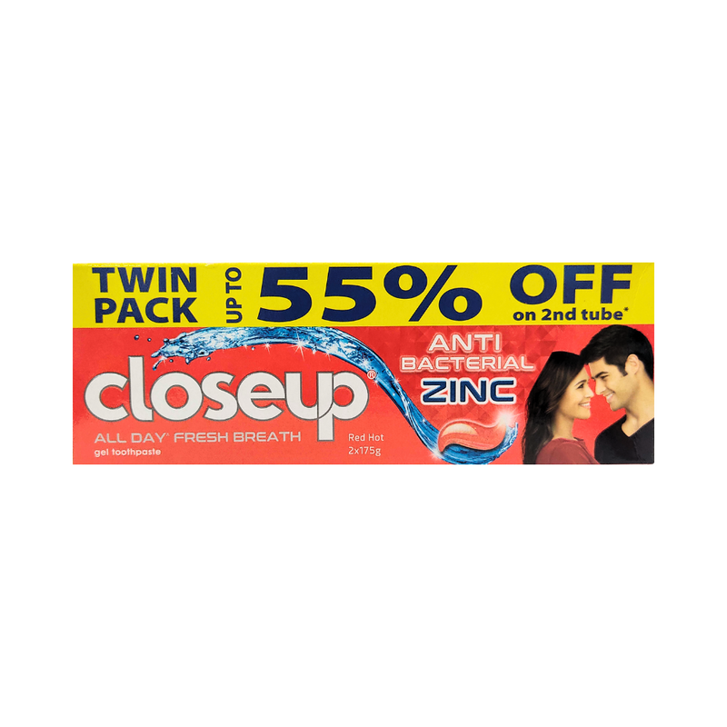 Close Up Anti-Bacterial Toothpaste Red Hot 175g Value Twin Pack