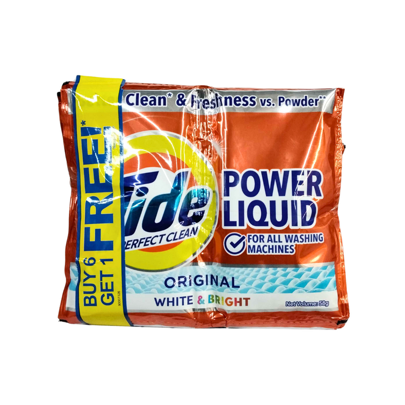 Tide Perfect Clean Power Gel Brilliant Whites 58g 6's + 1