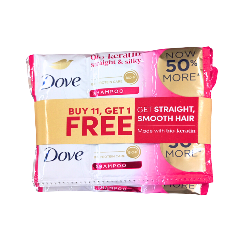 Dove Shampoo Straight And Silky 12ml x 11 + 1's