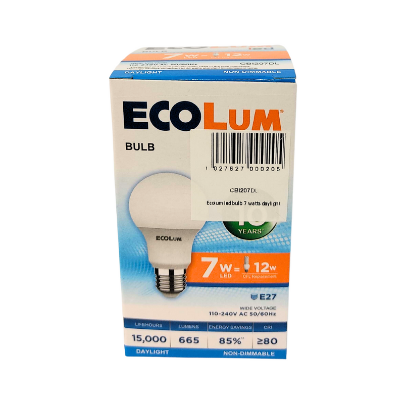 EcoLum LED Bulb 7 Watts Daylight E27