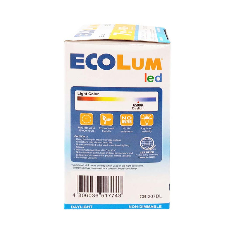 EcoLum LED Bulb 7 Watts Daylight E27