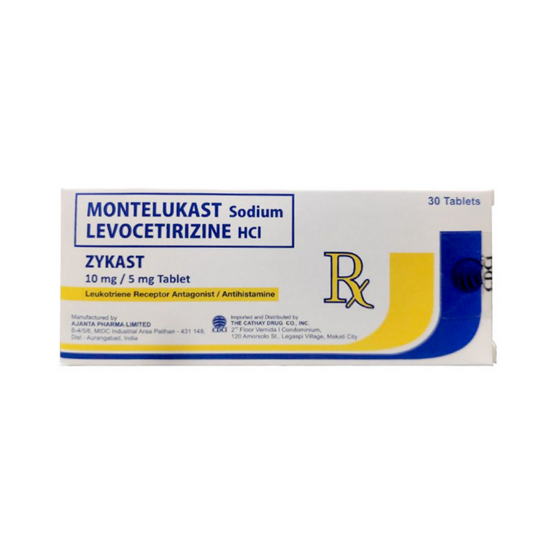 Zykast Montelukast+Levocetirizine 10mg/5mg Tablet
