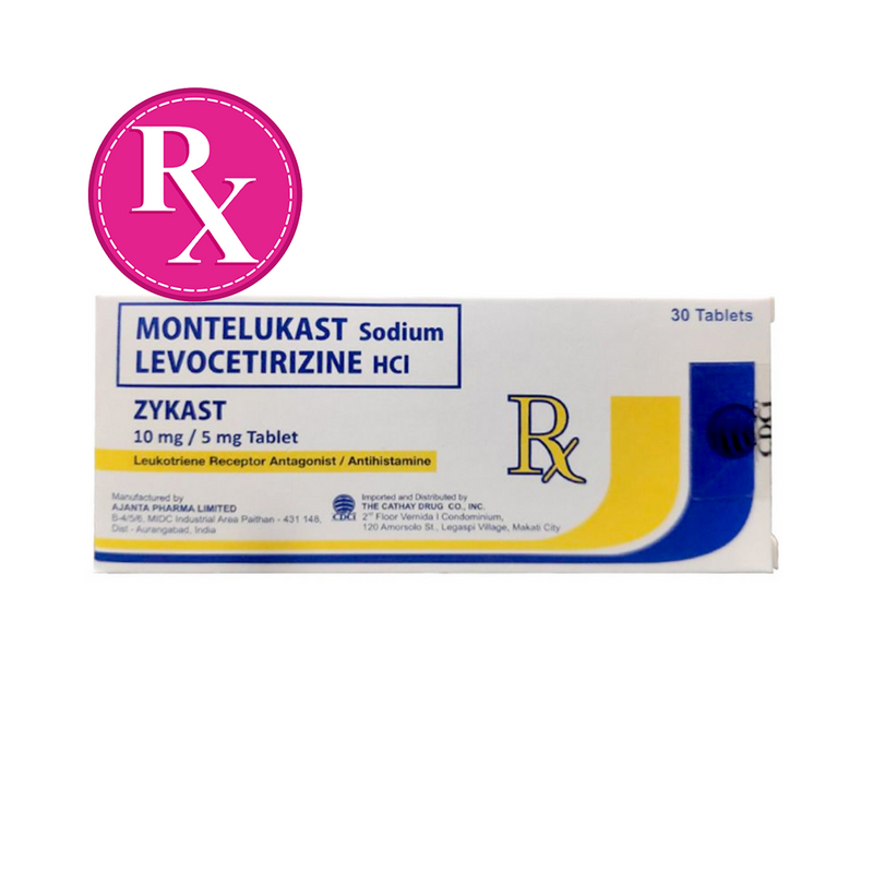 Zykast Montelukast+Levocetirizine 10mg/5mg Tablet