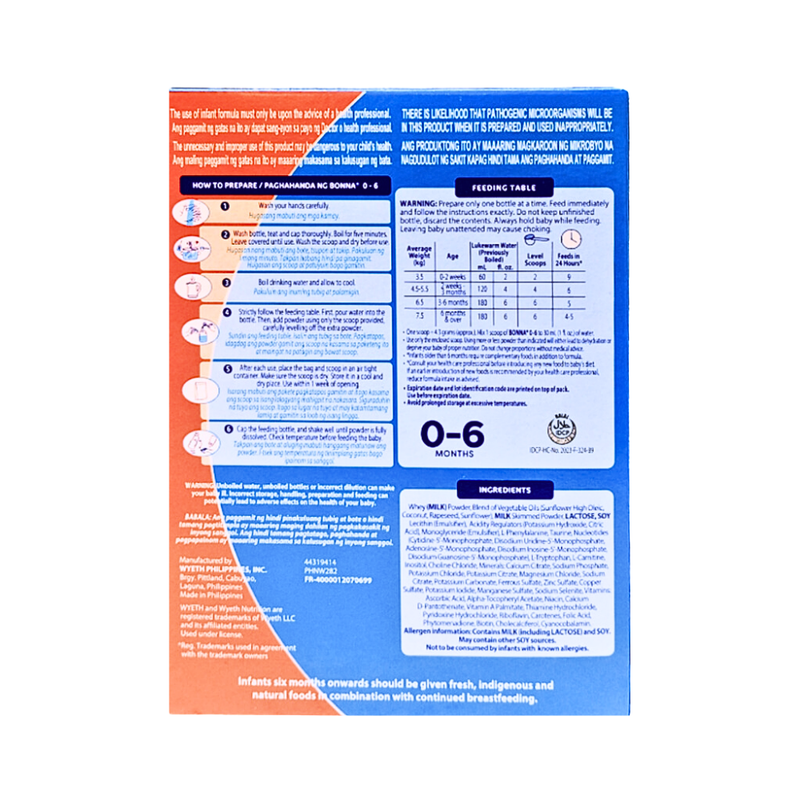 Bonna Infant Formula 0-6 Months 350g