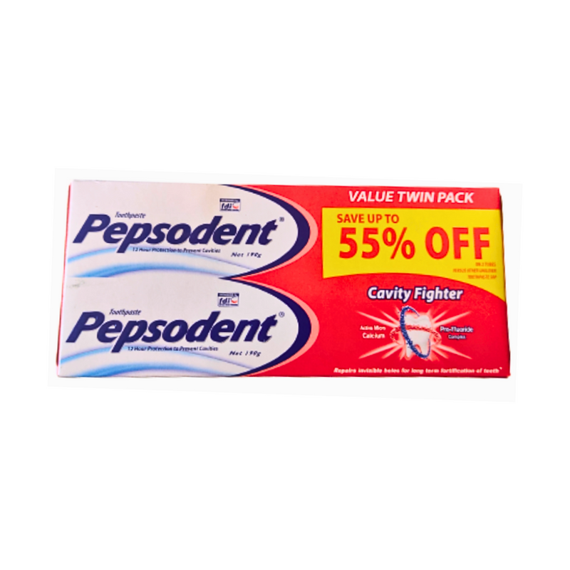 Pepsodent Toothpaste White Cavity Fighter Twinpack 190g