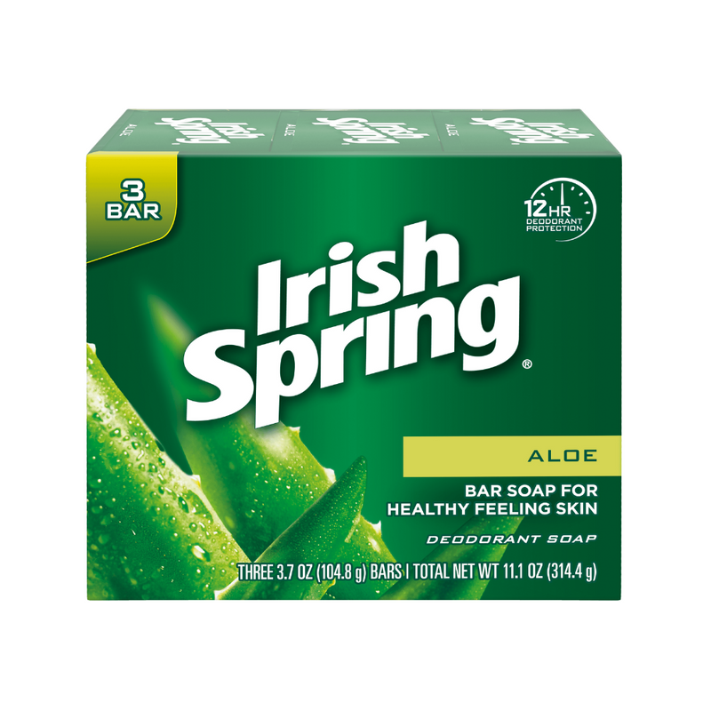 Irish Spring Aloe Mist Deodorant Bar Soap 104.8g (3.7oz) x 3's