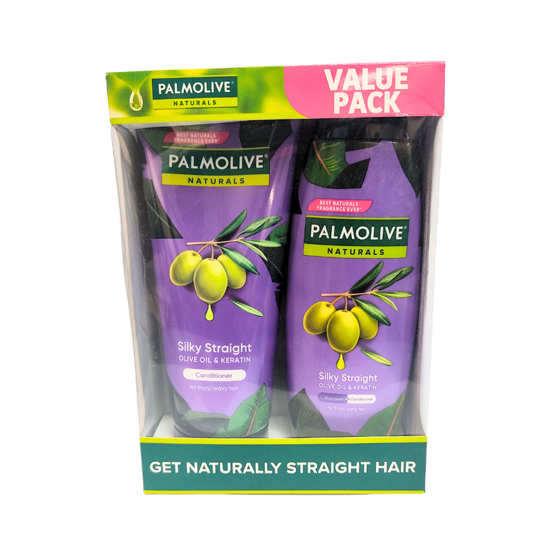 Palmolive Naturals Shampoo And Conditioner Silky Straight 180ml x 2's