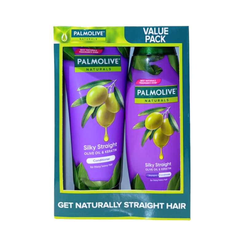 Palmolive Naturals Shampoo And Conditioner Silky Straight 180ml x 2's