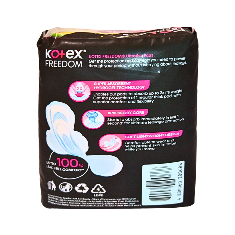 Kotex Freedom Ultrathin NApkin Day And Night With Wings 28cm 8 Pads