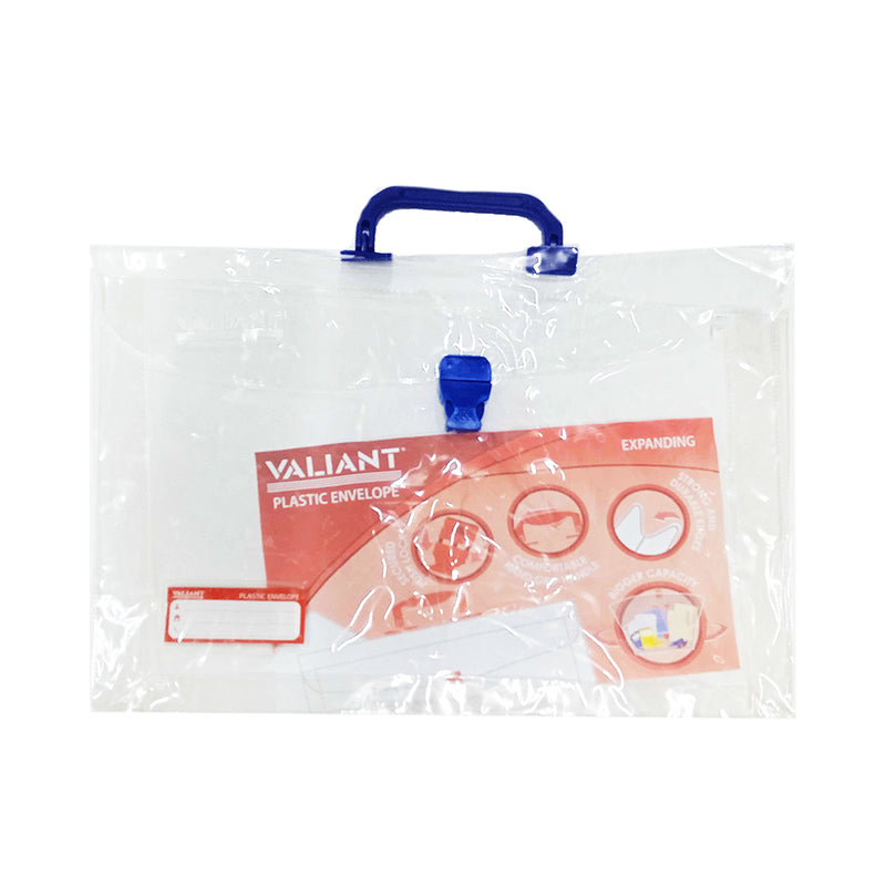 Valiant Expanding Envelope With Handle Clear Long