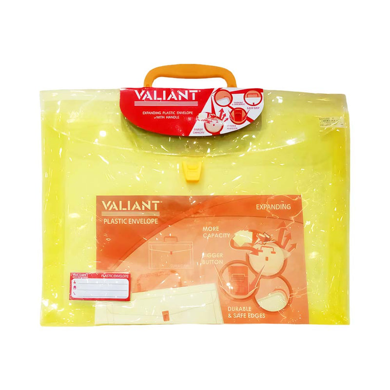 Valiant Expanding Envelope With Handle Yellow Long