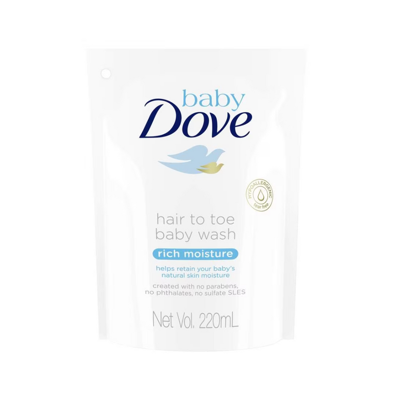 Dove Hair To Toe Baby Wash Rich Moisture 220ml