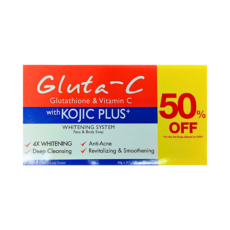 Gluta-C With Kojic Plus+ Face And Body Soap 60g x 3's