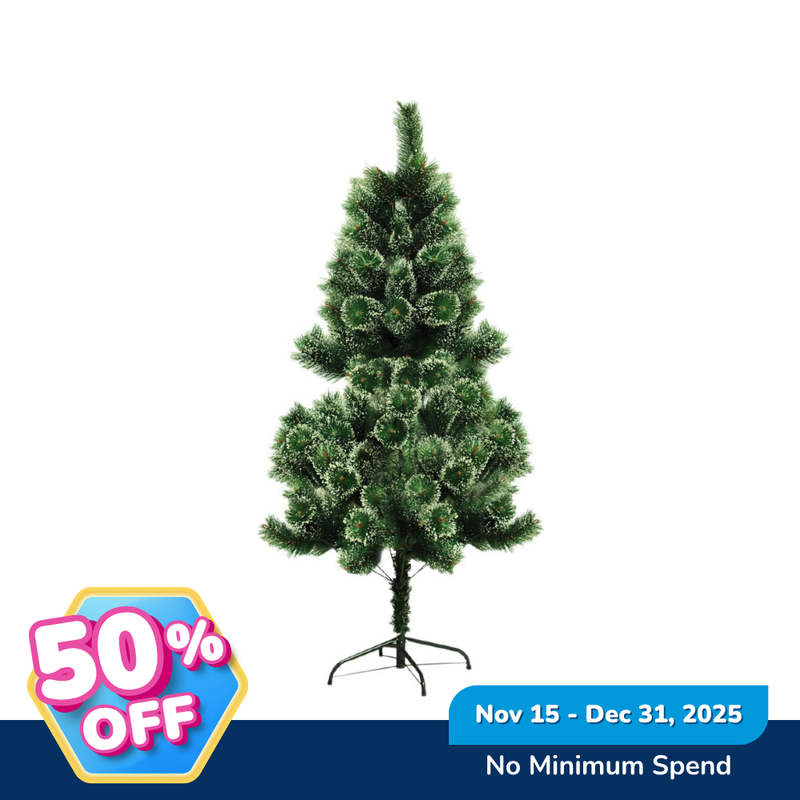 Ideal Living Needle Pine Christmas Tree With Snow Effect 5ft