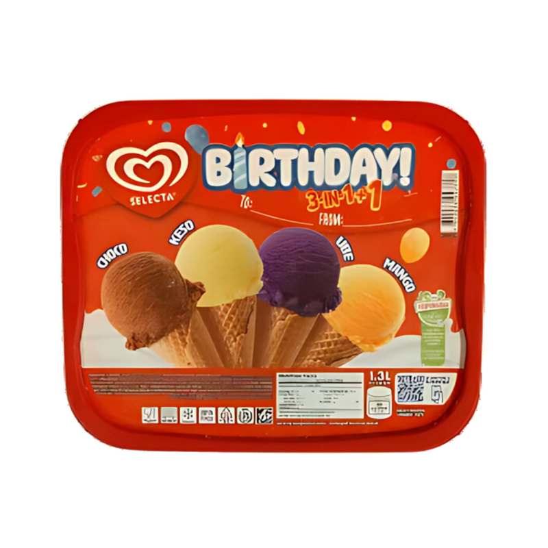 Selecta Ice Cream 3in1 Choco Keso Ube Mango 1.5L