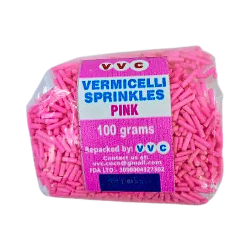 VVC Vermicelli Sprinkles Pink 100g