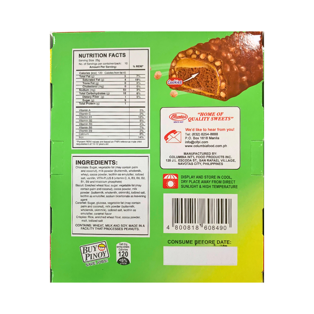 Chocquick Columbia's Chocquik Five Caramel Cookies 25g x 10's