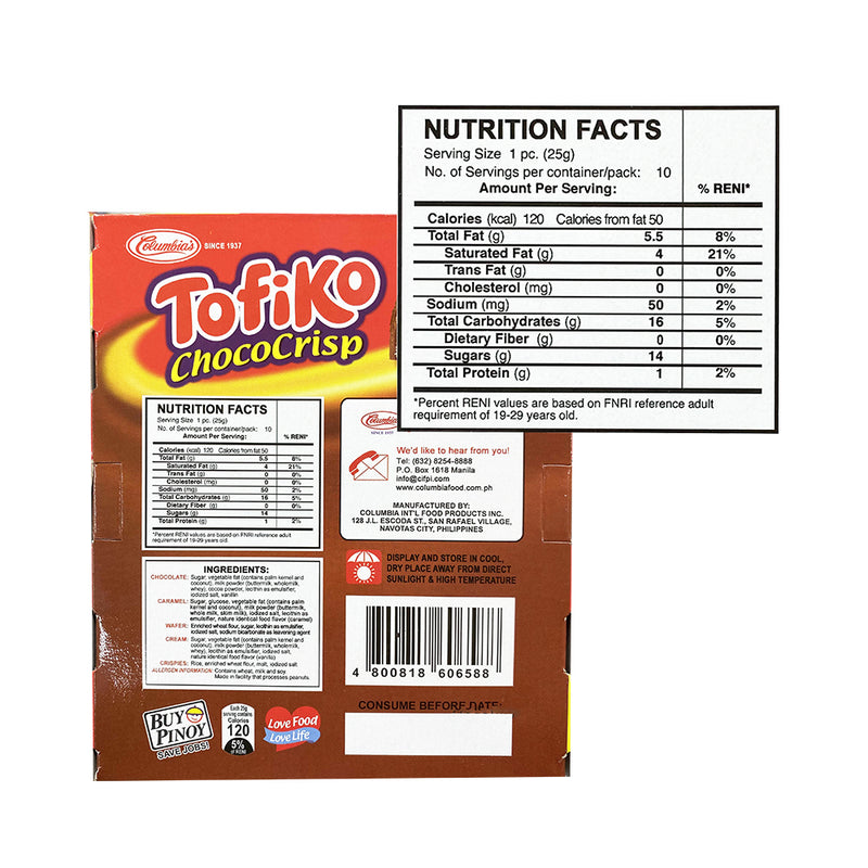 Columbia Tofiko Choco Crisp 25g x 10's