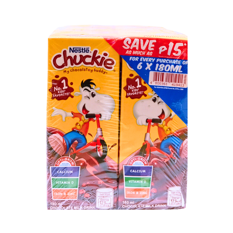 Nestle Chuckie Chocolate Milk Drink 180ml x 6's