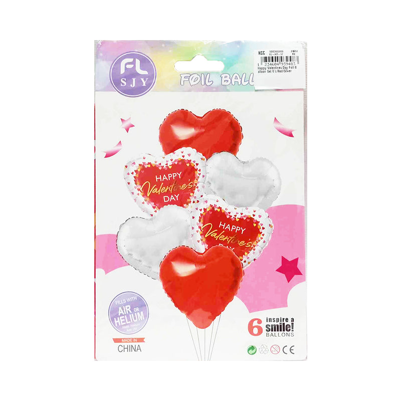 Happy Valentines Day Foil Balloon Set 6's