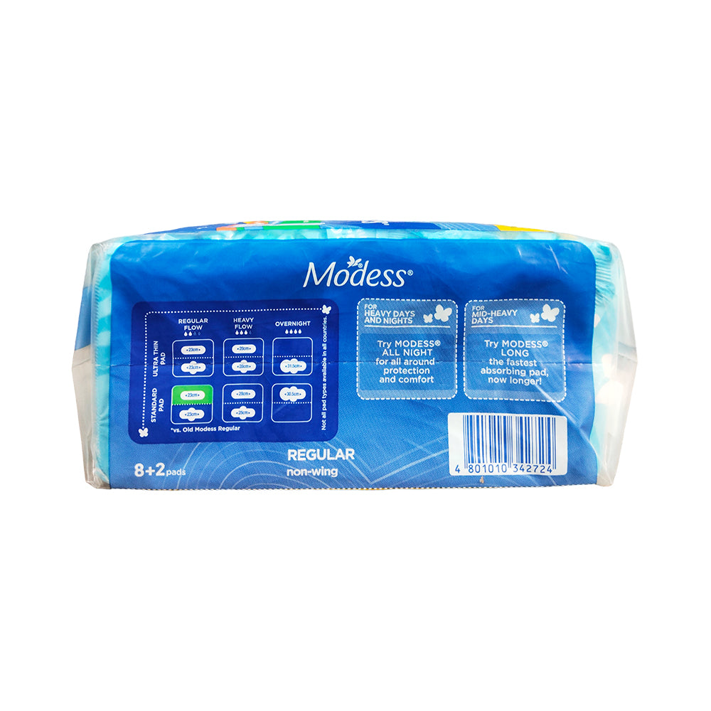 Modess Back Modess Regular Cotton Non Wings 8's + 2 Pad