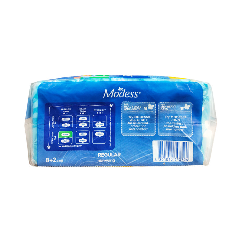 Modess Set Modess Regular Cotton Non Wings 8's + 2 Pad