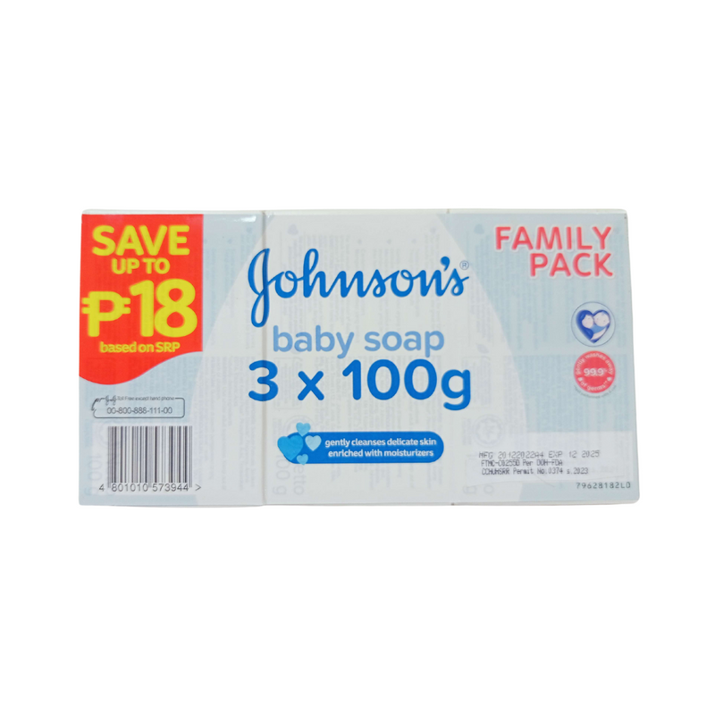 Johnson’s Baby Soap  Regular 100g x 3’s