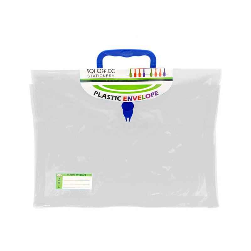 Sqi Transparent Plastic Envelope With Handle Clear