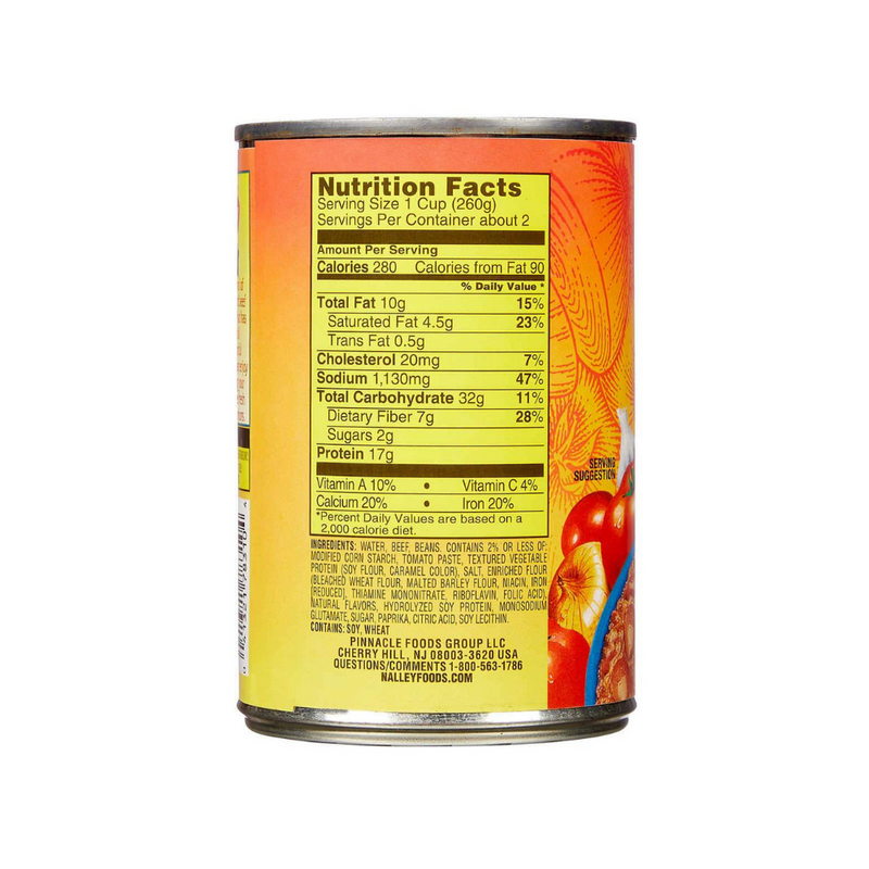 Nalley Thick Chili Con Carne With Beans 397g (14 oz)