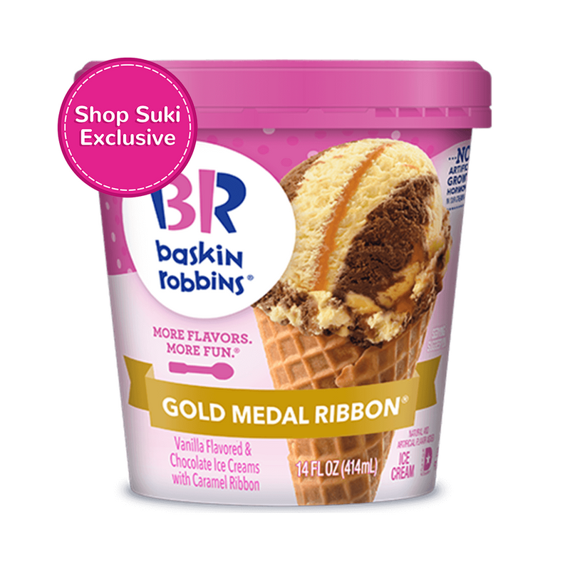 Baskin Robbins Gold Medal Ribbon Vanilla Flavored And Chocolate Ice Cream 414ml