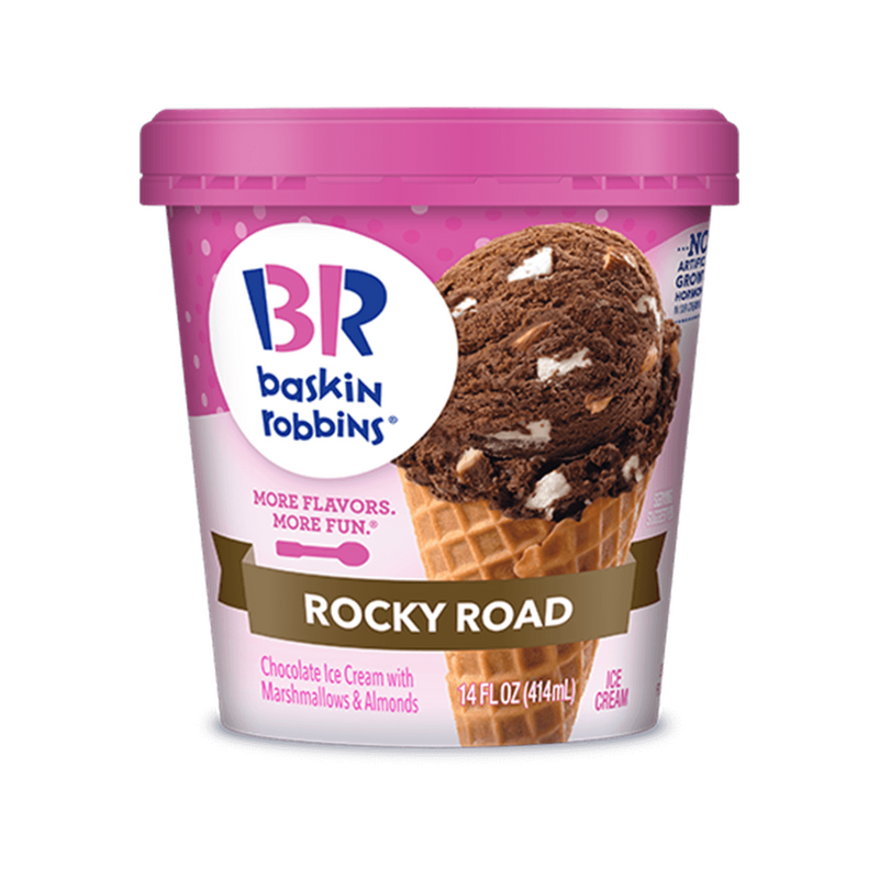 Baskin Robbins Rocky Road Chocolate Ice Cream With Marshmallow And Almonds 414ml