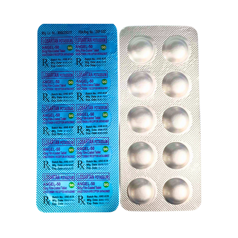 Losartan Potassium 50mg Film-Coated Tablet By 10's