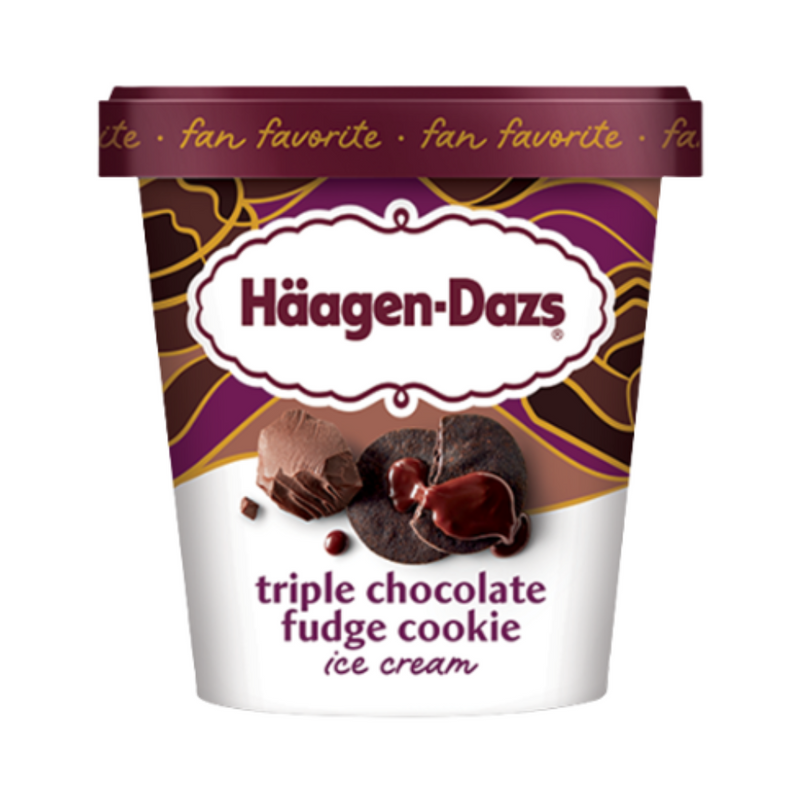 Haagen-Dazs Triple Chocolate Fudge Cookie Ice Cream 414ml