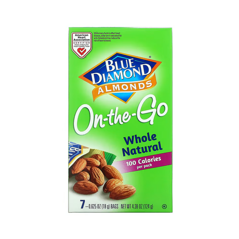 Blue Diamonnd Almonds On-The-Go Whole Natural 124g (4.38oz)