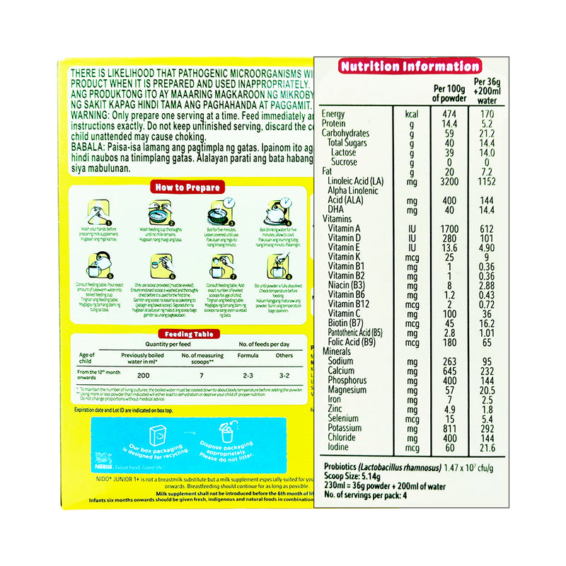 Nido Junior Milk Supplement 1-3 Yrs Old 150g