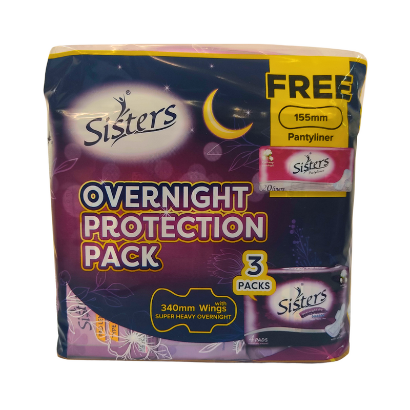 Sisters Cottony Overnight Sanitary Napkin With Wings 4 Pads Promo Pack