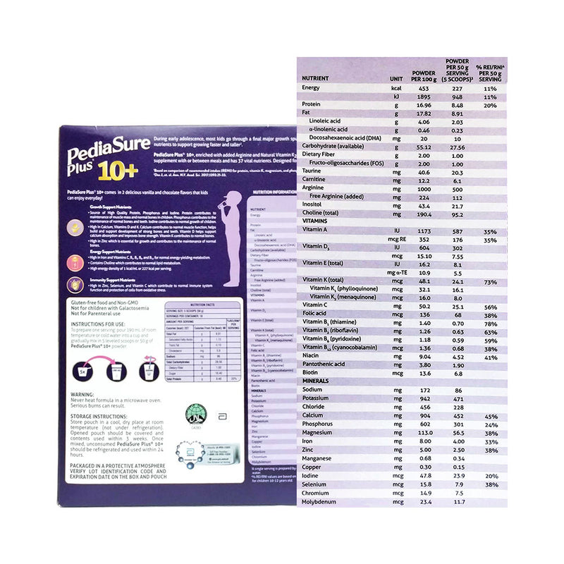 Pediasure Plus 10+ Powdered Milk Drink Vanilla 900g