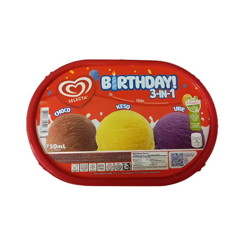Selecta 3 in 1 Ice Cream Choco Keso Ube 750ml