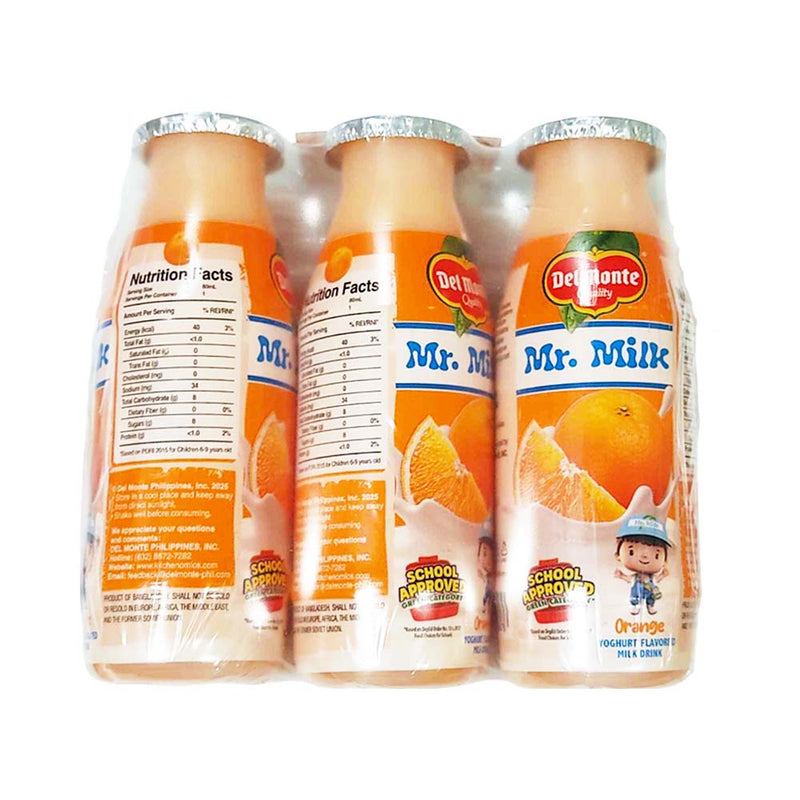 Del Monte Mr. Milk Yogurt Orange 80ml x 6's