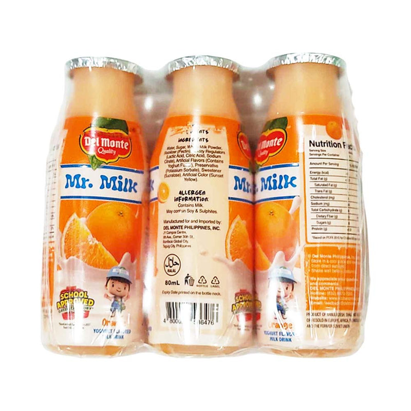 Del Monte Mr. Milk Yogurt Orange 80ml x 6's