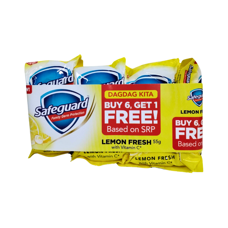 Safeguard Bar Soap Lemon Fresh 55g 6's + 1