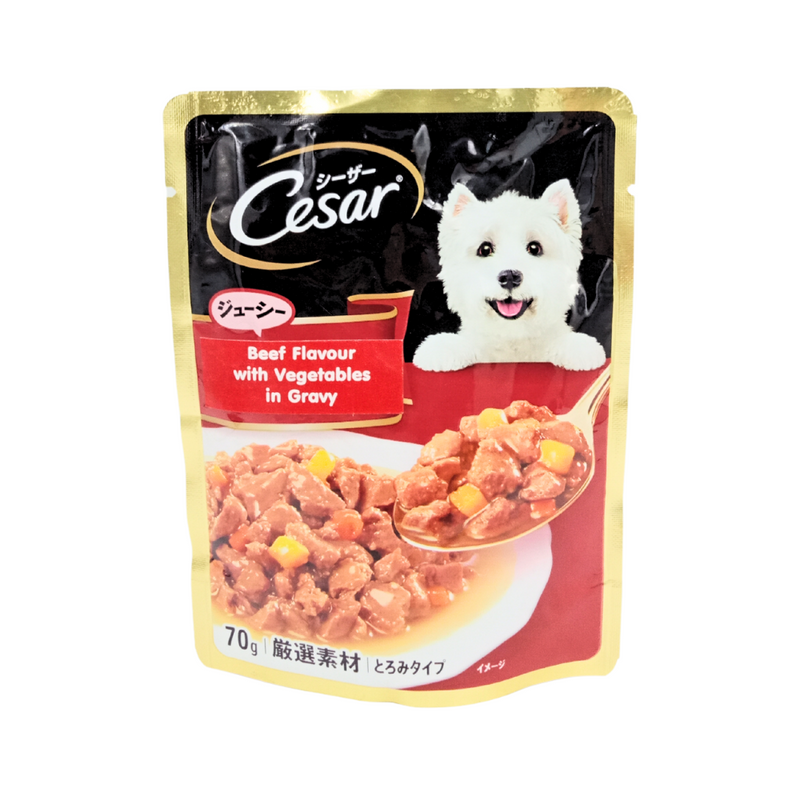 Cesar Dog Food Pouch Beef With Vegetable In Gravy 70g