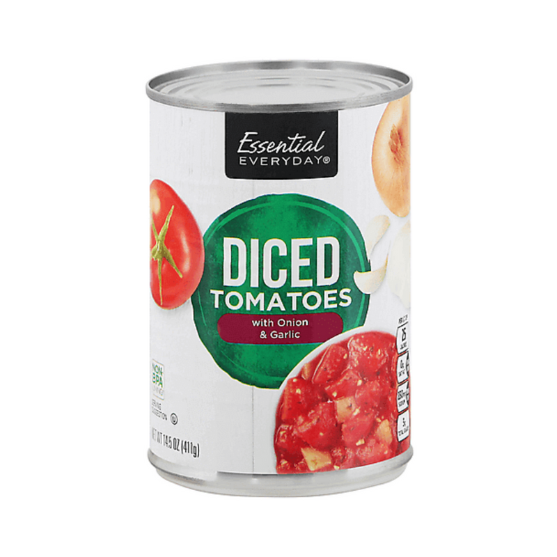 Essential Everyday Diced Tomatoes With Onion And Garlic 411g