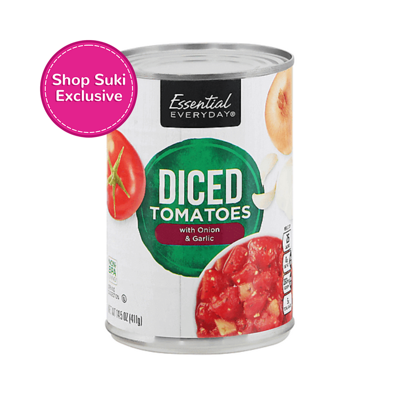 Essential Everyday Diced Tomatoes With Onion And Garlic 411g