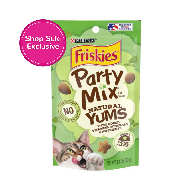 Friskies Party Mix Natural Yums Catnip Flavor Cat Treats 60g