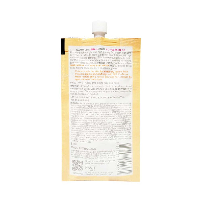 Snail White CC Sunscreen Cream SPF 50+ PA+++ 6ml