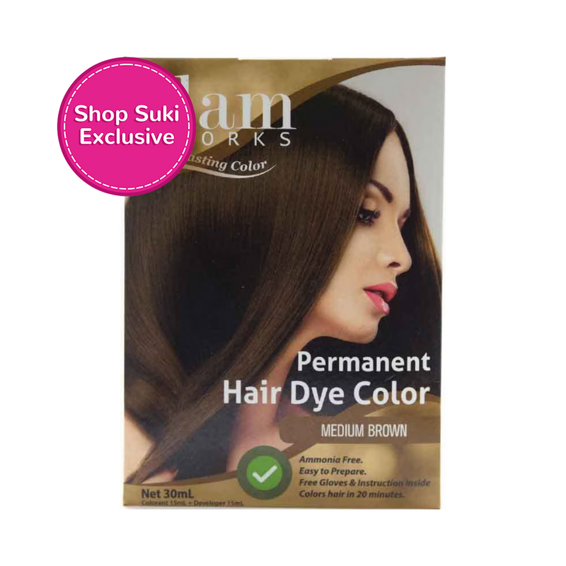 Glamworks Permanent Hair Dye Color Medium Brown 30ml