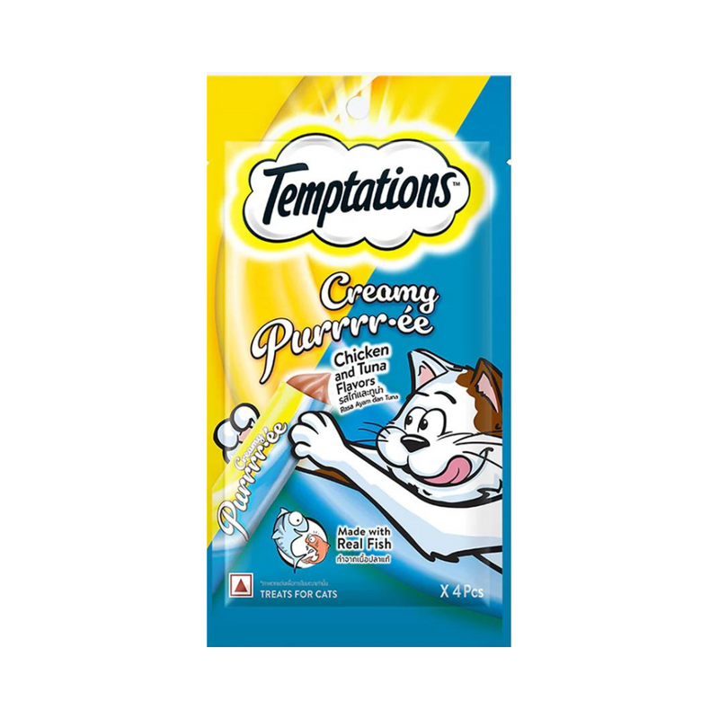 Temptations Creamy Chicken And Tuna 12g x 4's